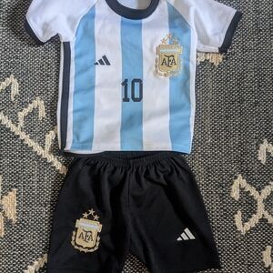 Kids Messi Argentina #10 Soccer Jersey Set